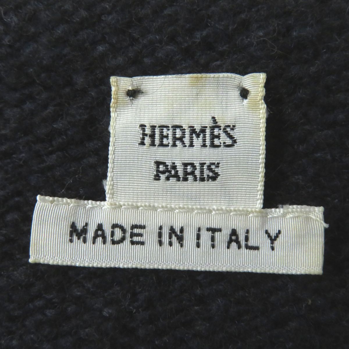 HERMES one piece Main: 100% yak Dark navy x charcoal gray mix Women 36 Used