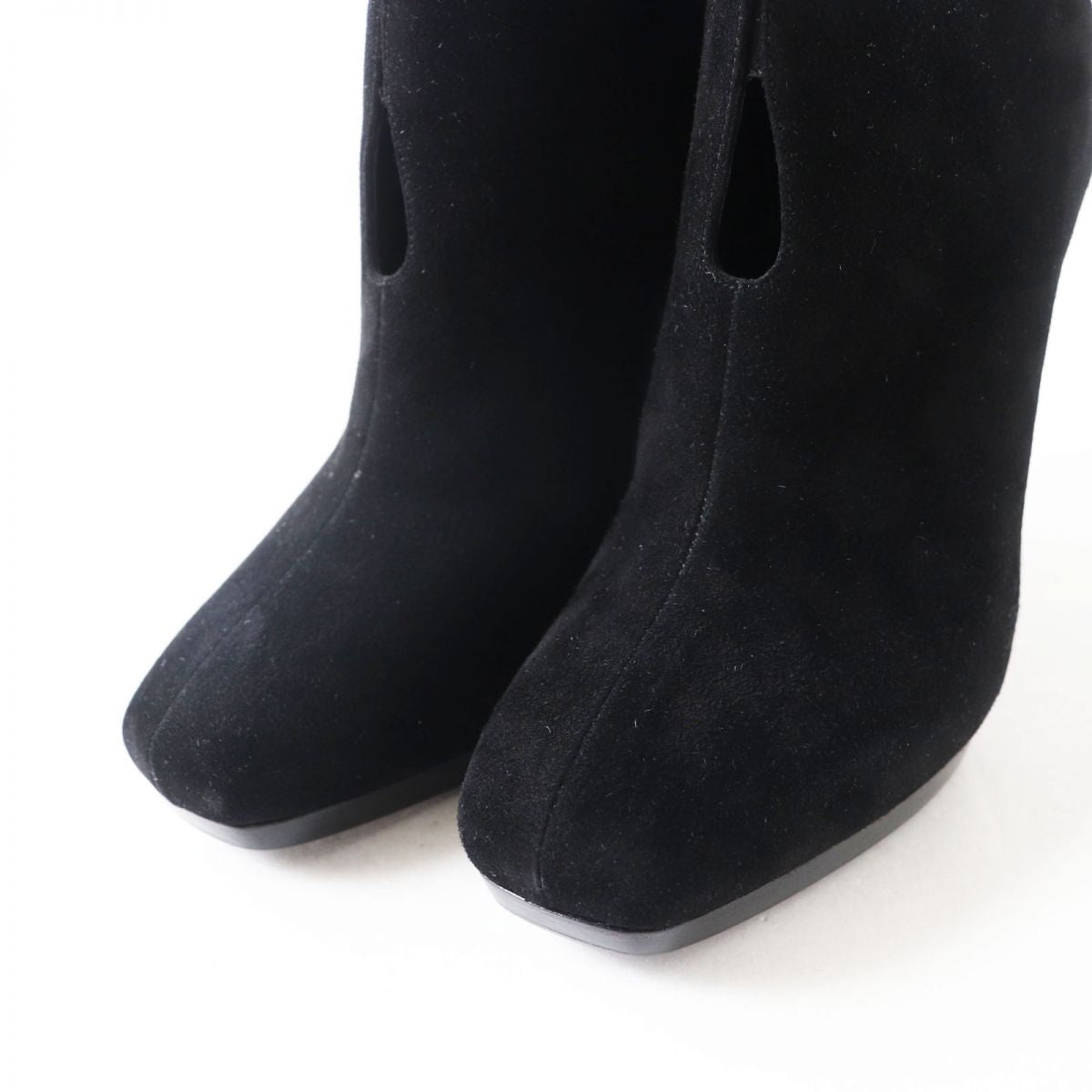 HERMES Booties Main: Suede leather black Women 38 Used
