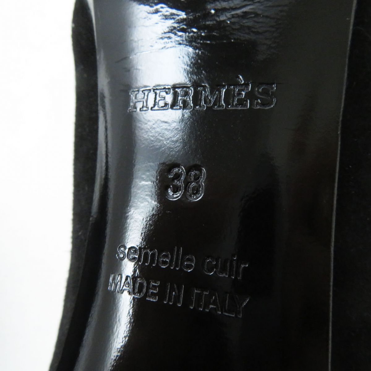 HERMES Booties Main: Suede leather black Women 38 Used