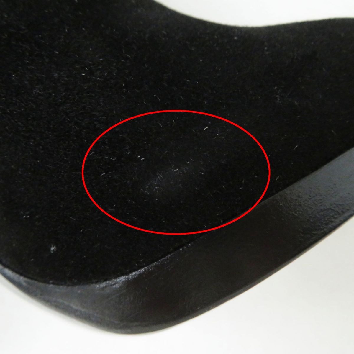 HERMES Booties Main: Suede leather black Women 38 Used
