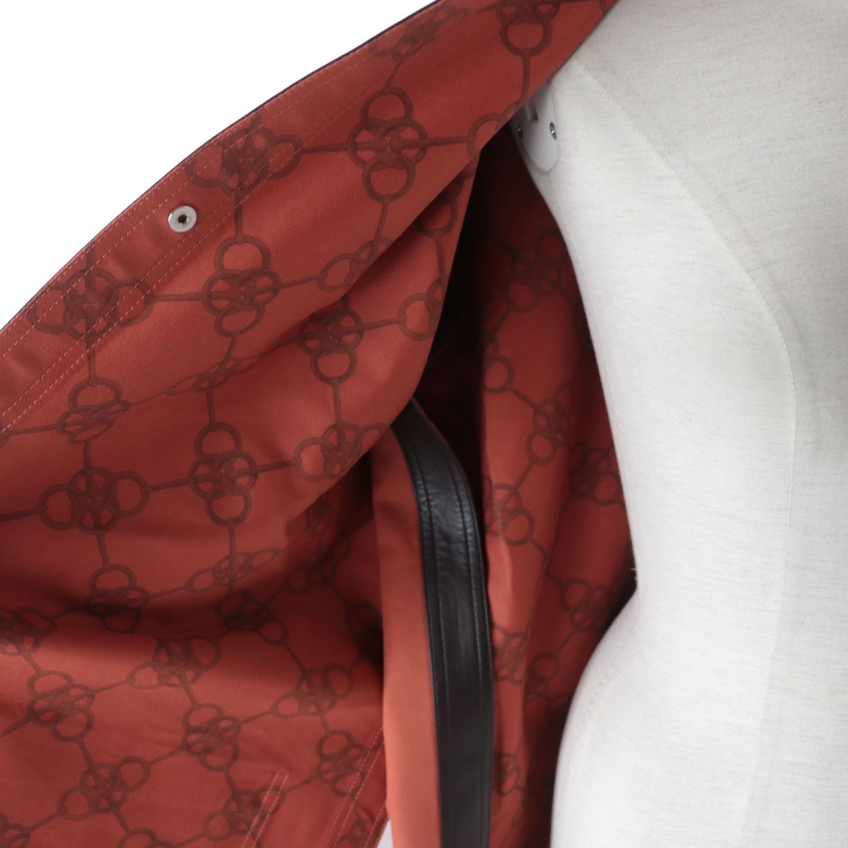 HERMES coat Main: 78% cotton, Main: 22% polyester, Part: Lamb leather terracotta Women 38 Used