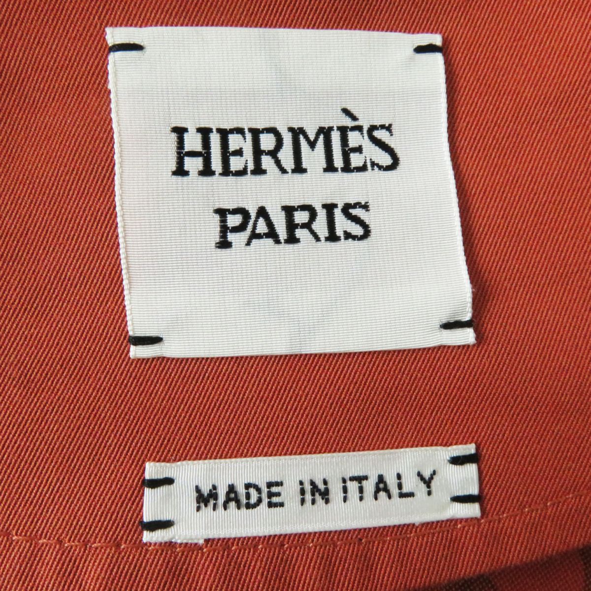 HERMES coat Main: 78% cotton, Main: 22% polyester, Part: Lamb leather terracotta Women 38 Used