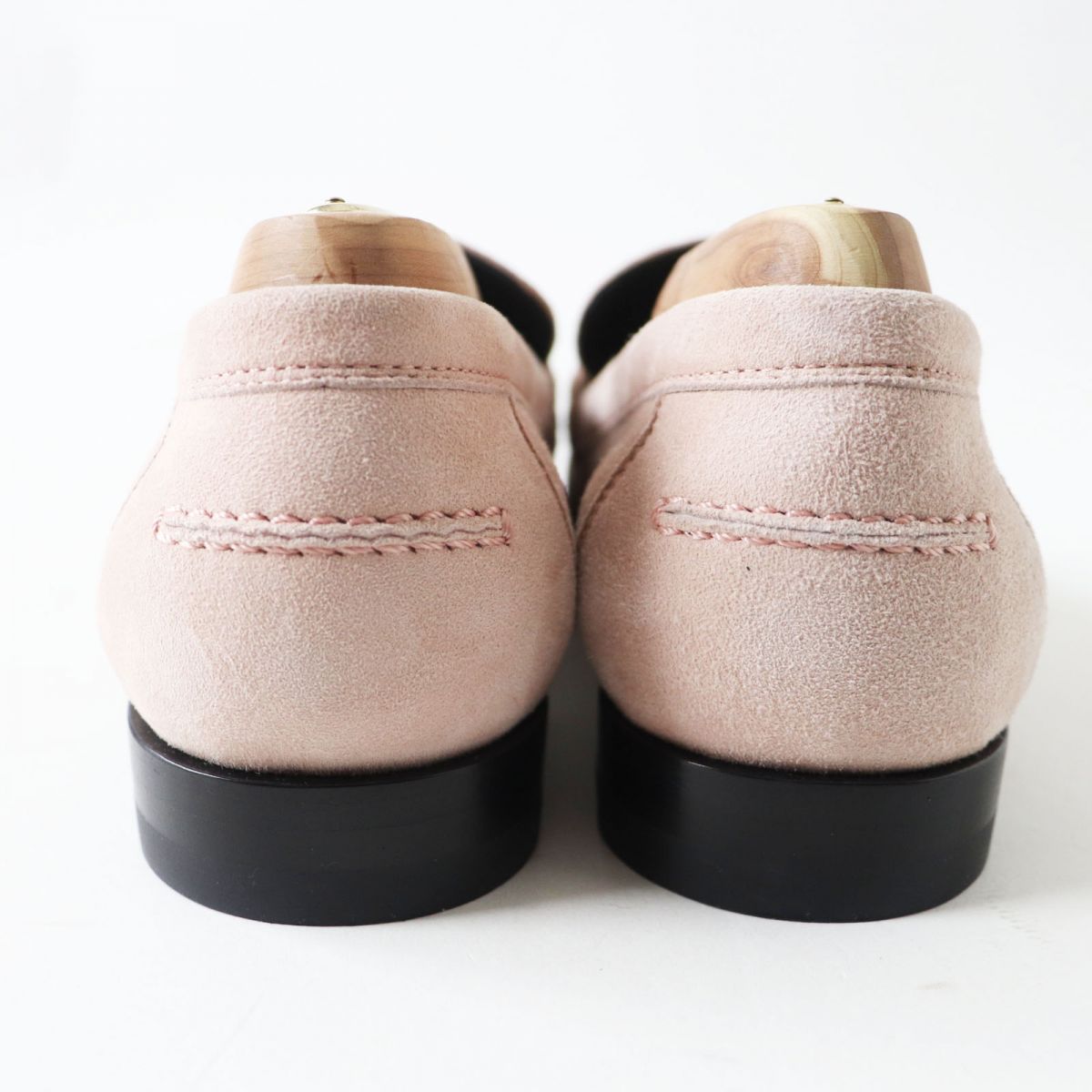 HERMES loafers Main: Suede leather Dusty pink x gold Metal Women 36 Used