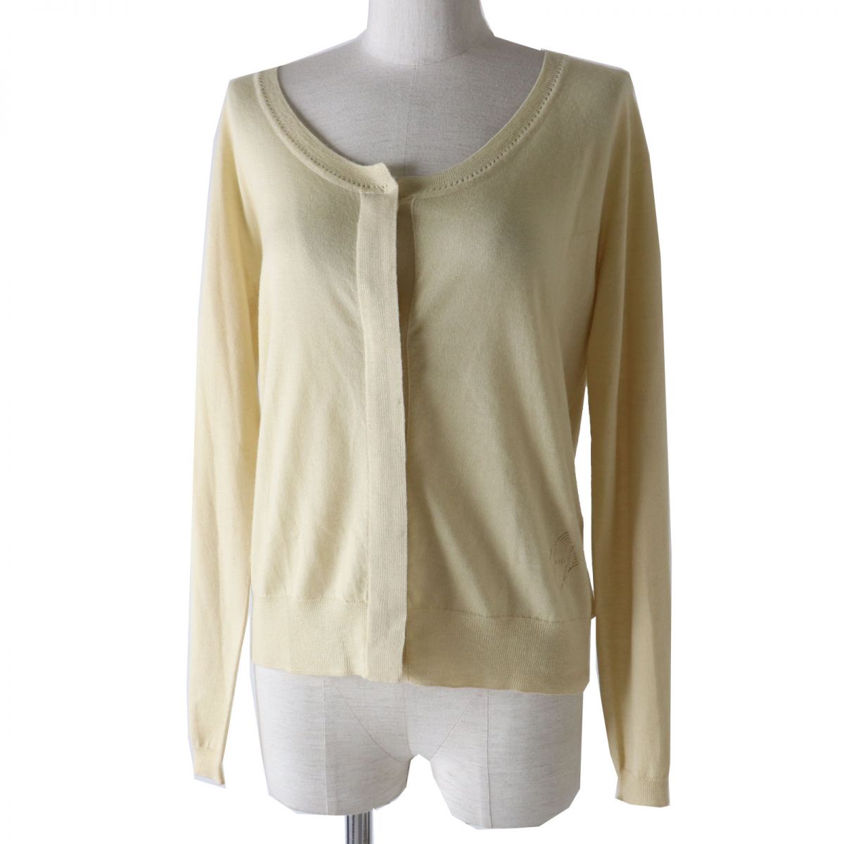 HERMES knit cashmere light beige 38