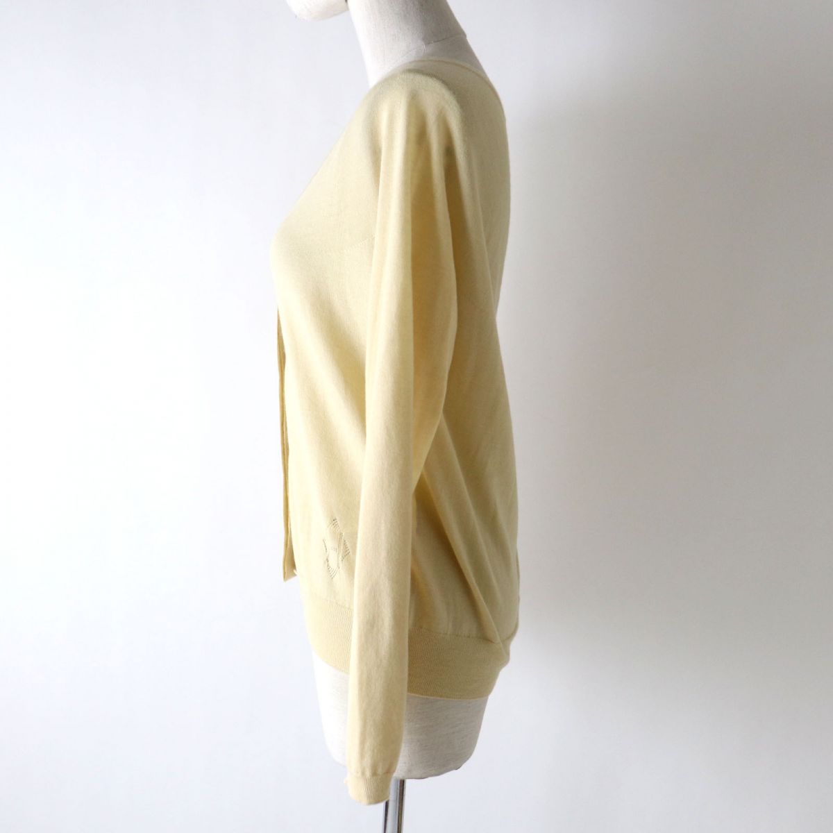 HERMES knit cashmere light beige 38
