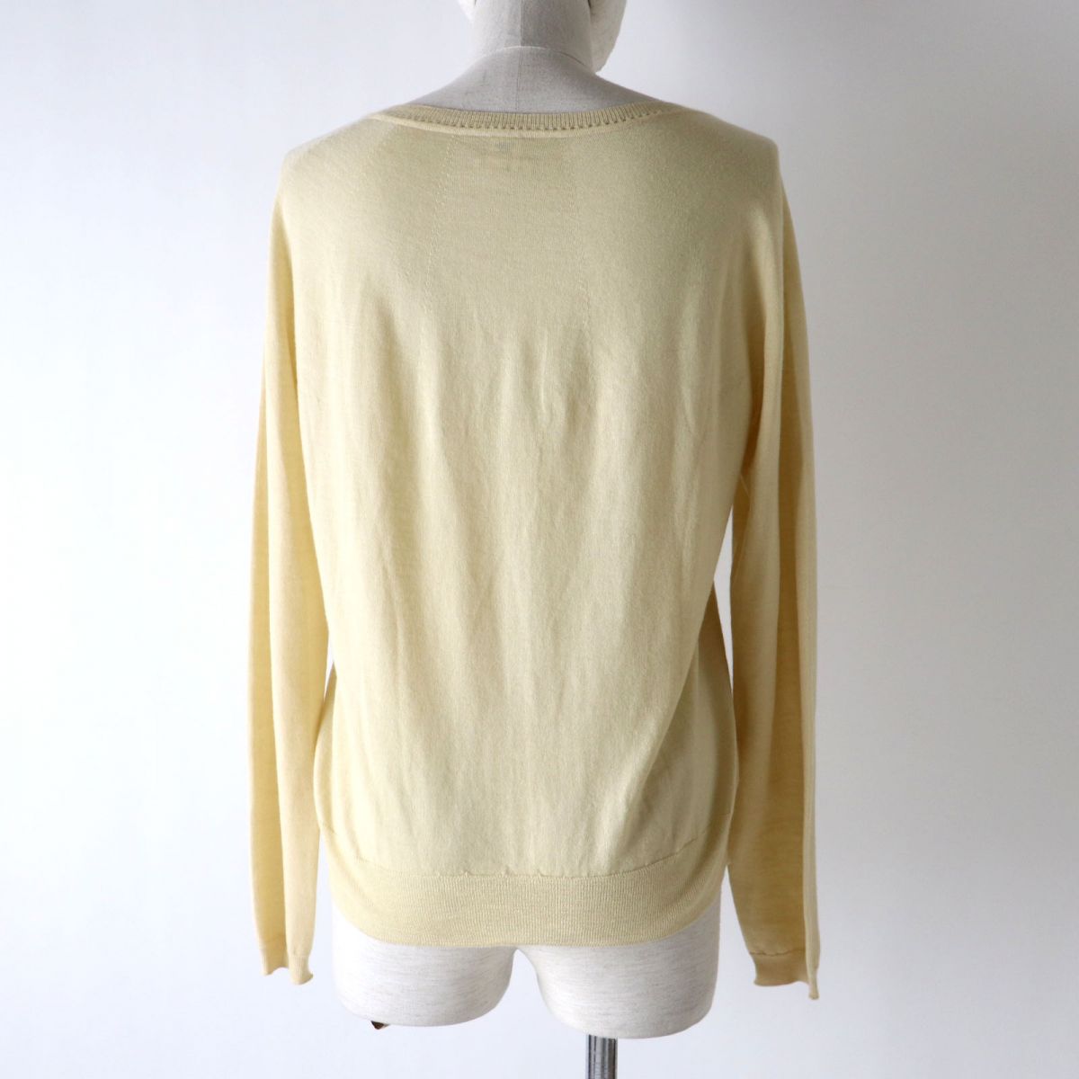 HERMES knit cashmere light beige 38