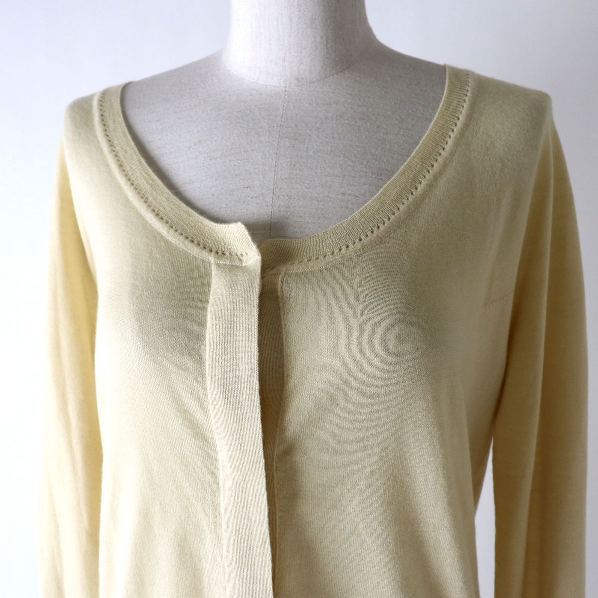 HERMES knit cashmere light beige 38