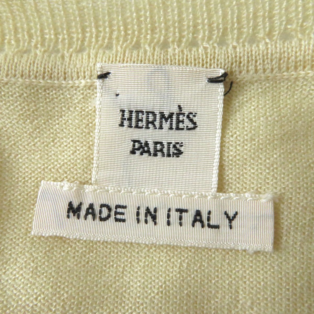 HERMES knit cashmere light beige 38