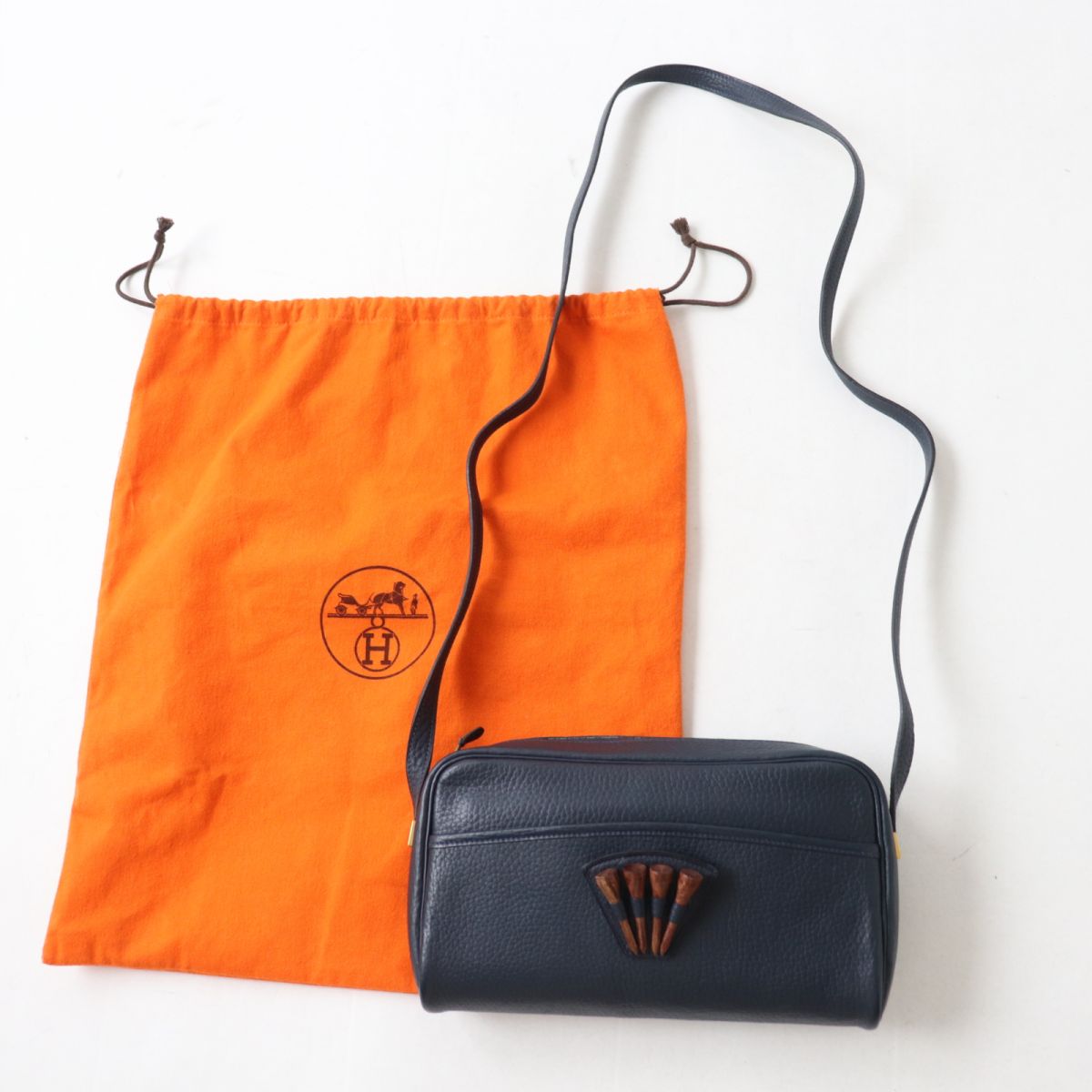HERMES Shoulder Bag Fjord Navy Women Used