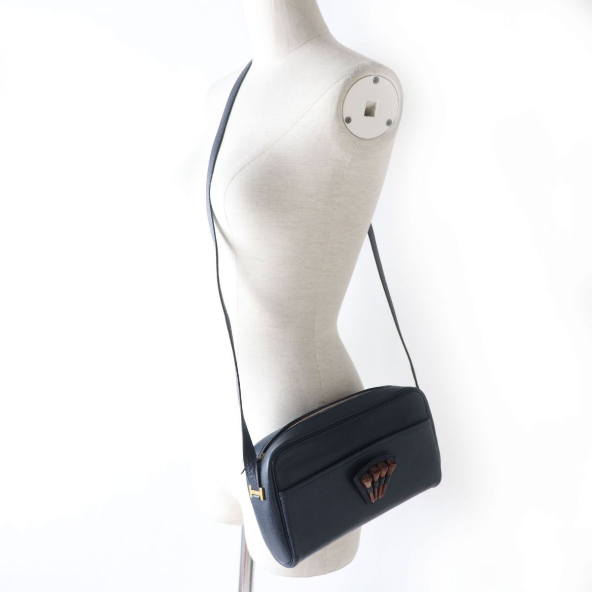 HERMES Shoulder Bag Fjord Navy Women Used