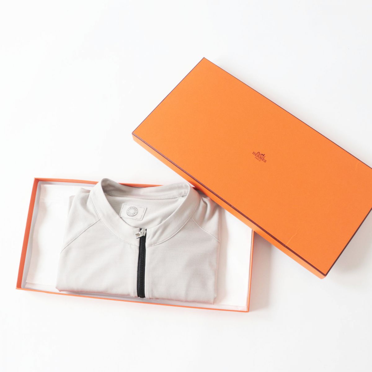 HERMES Cut wool Light gray M
