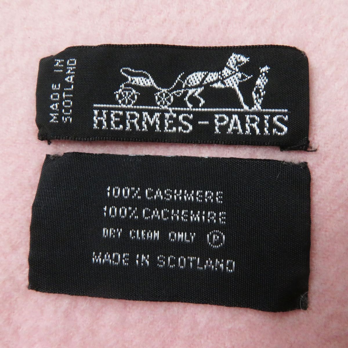 HERMES Stall Main: 100% cashmere Baby pink Women Used