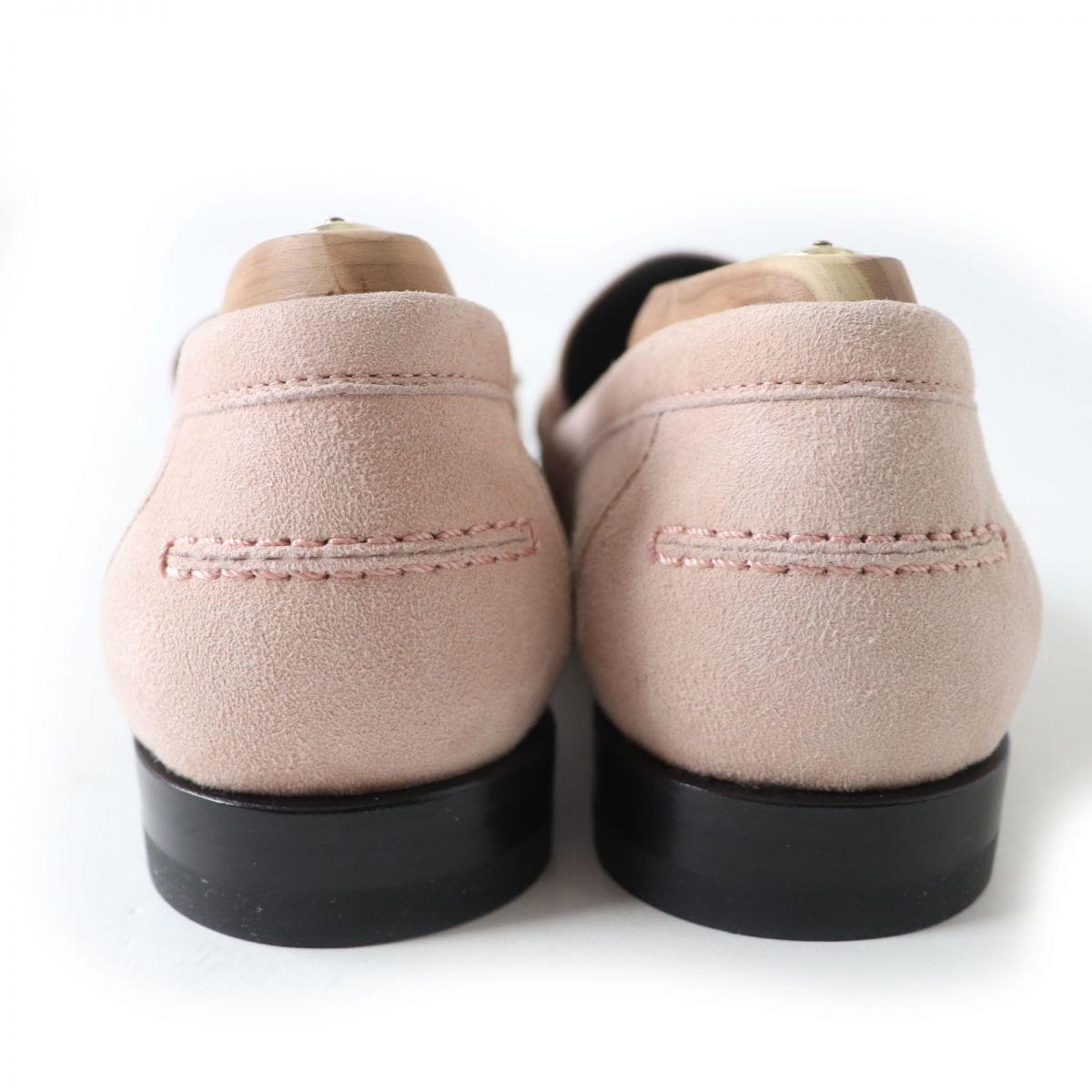 HERMES loafers Main: Suede leather Dusty pink x gold Metal Women 36.5 Used