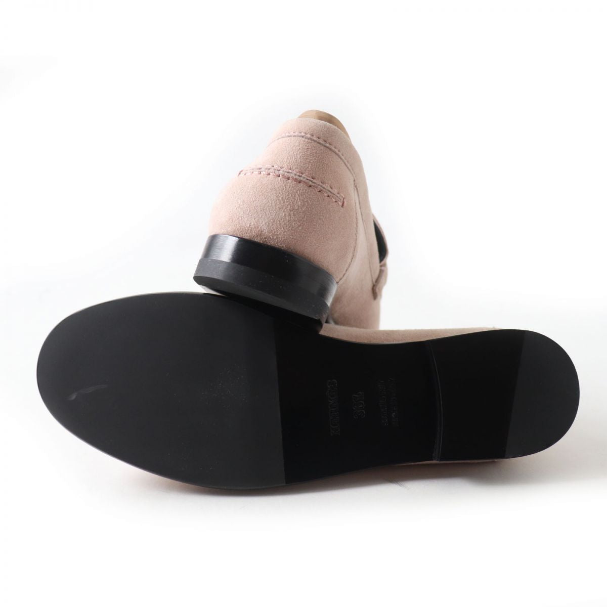 HERMES loafers Main: Suede leather Dusty pink x gold Metal Women 36.5 Used
