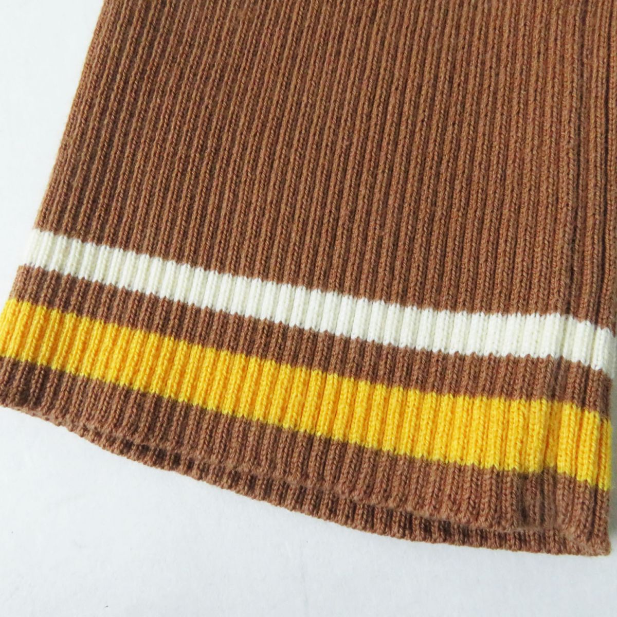 HERMES cardigan Part: 100% silk, Part: 100% cotton Brown x Yellow type (Sunflower Pattern) Women 38 Used