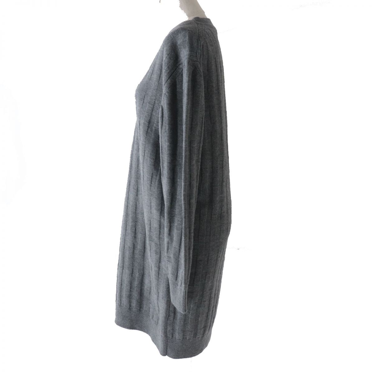 HERMES one piece wool Grey H-pattern knit 34