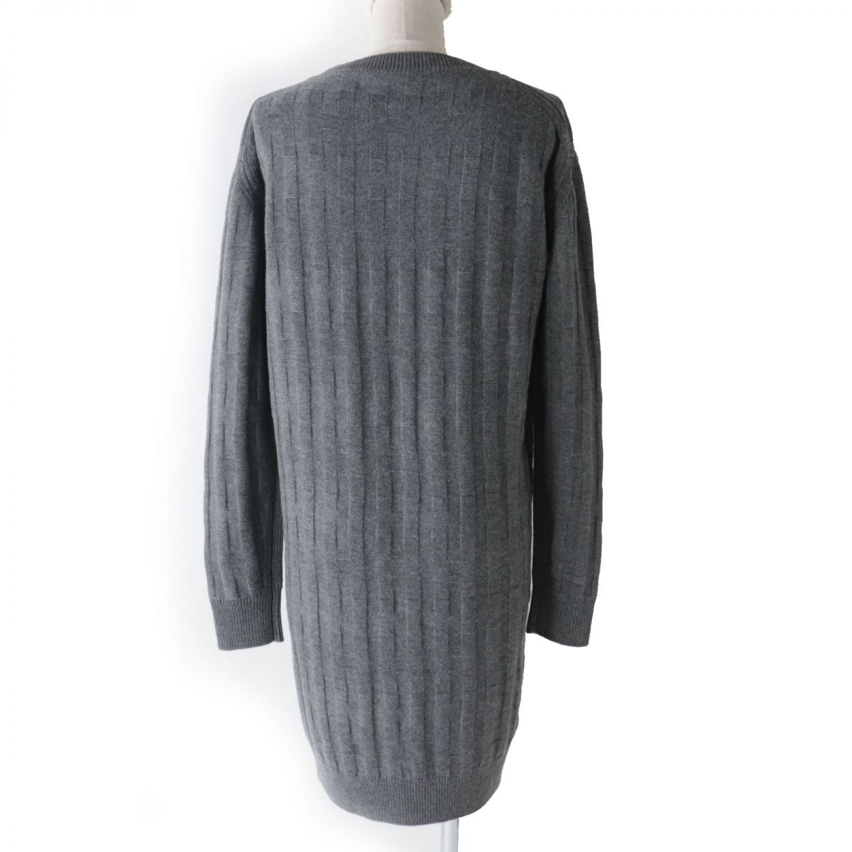 HERMES one piece wool Grey H-pattern knit 34