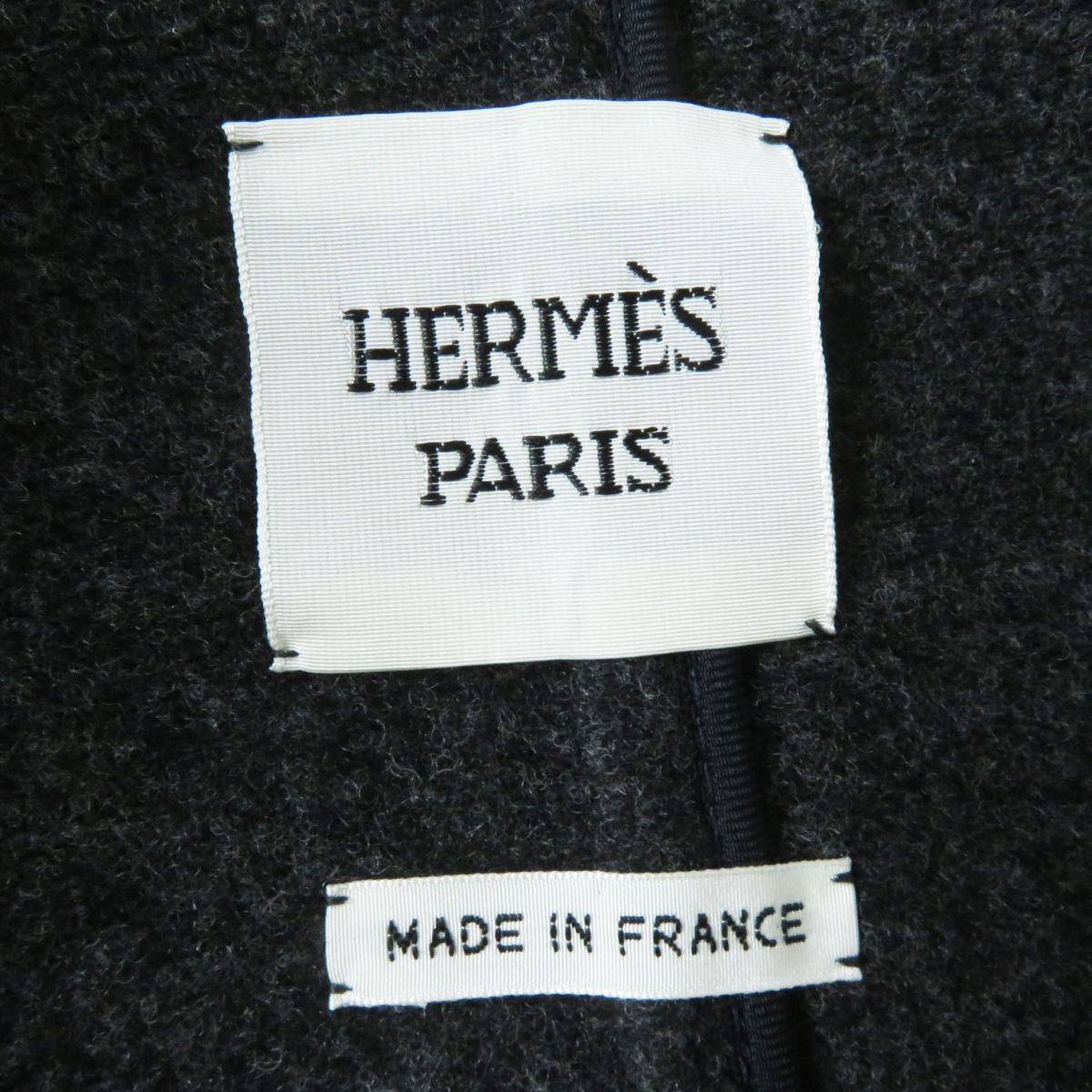 HERMES coat Main: 70% wool, Main: 30% mohair, Part: leather Blue x gray Women 34 Used