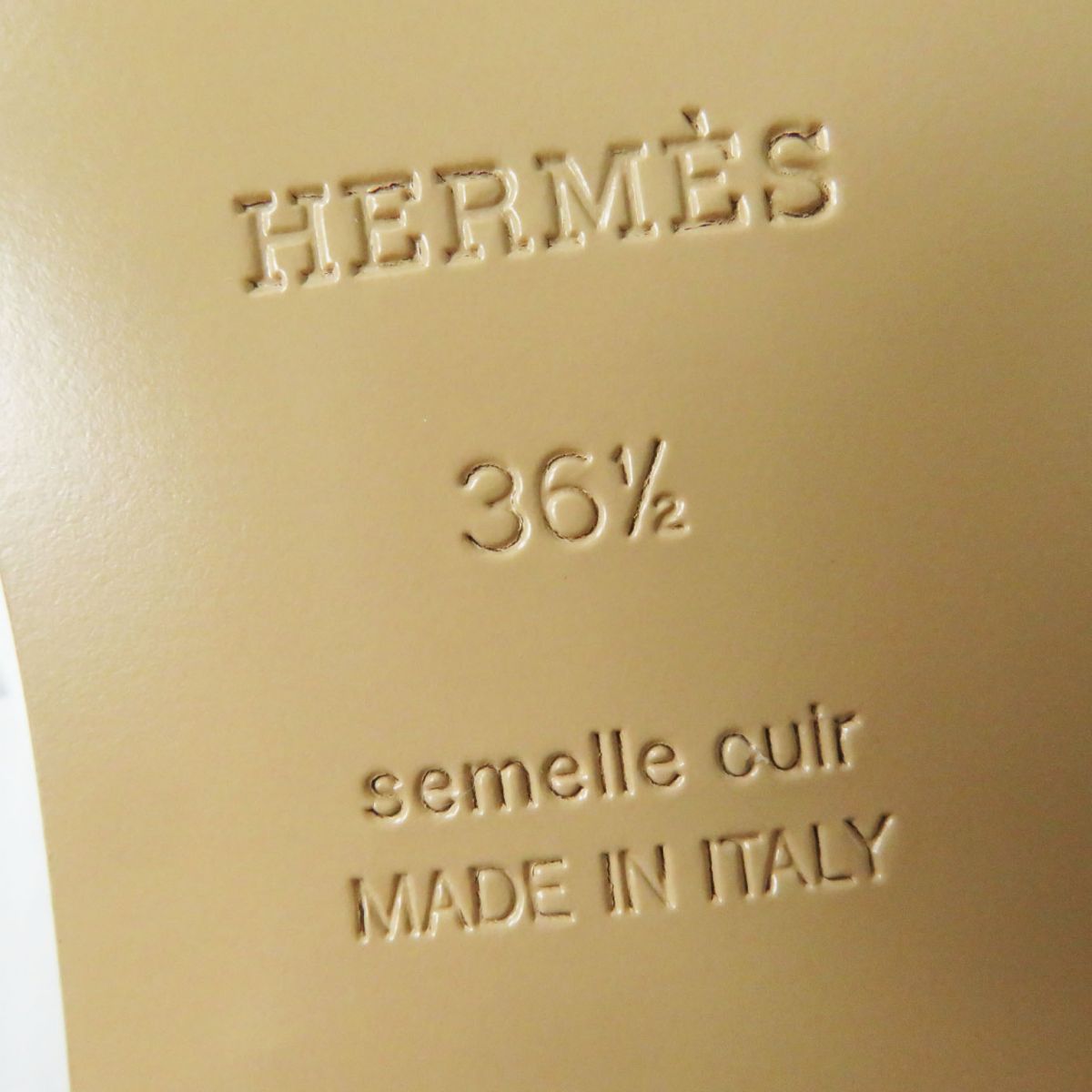 HERMES pumps Main: Leather White x Beige x Silver Metal Women 36.5 Used