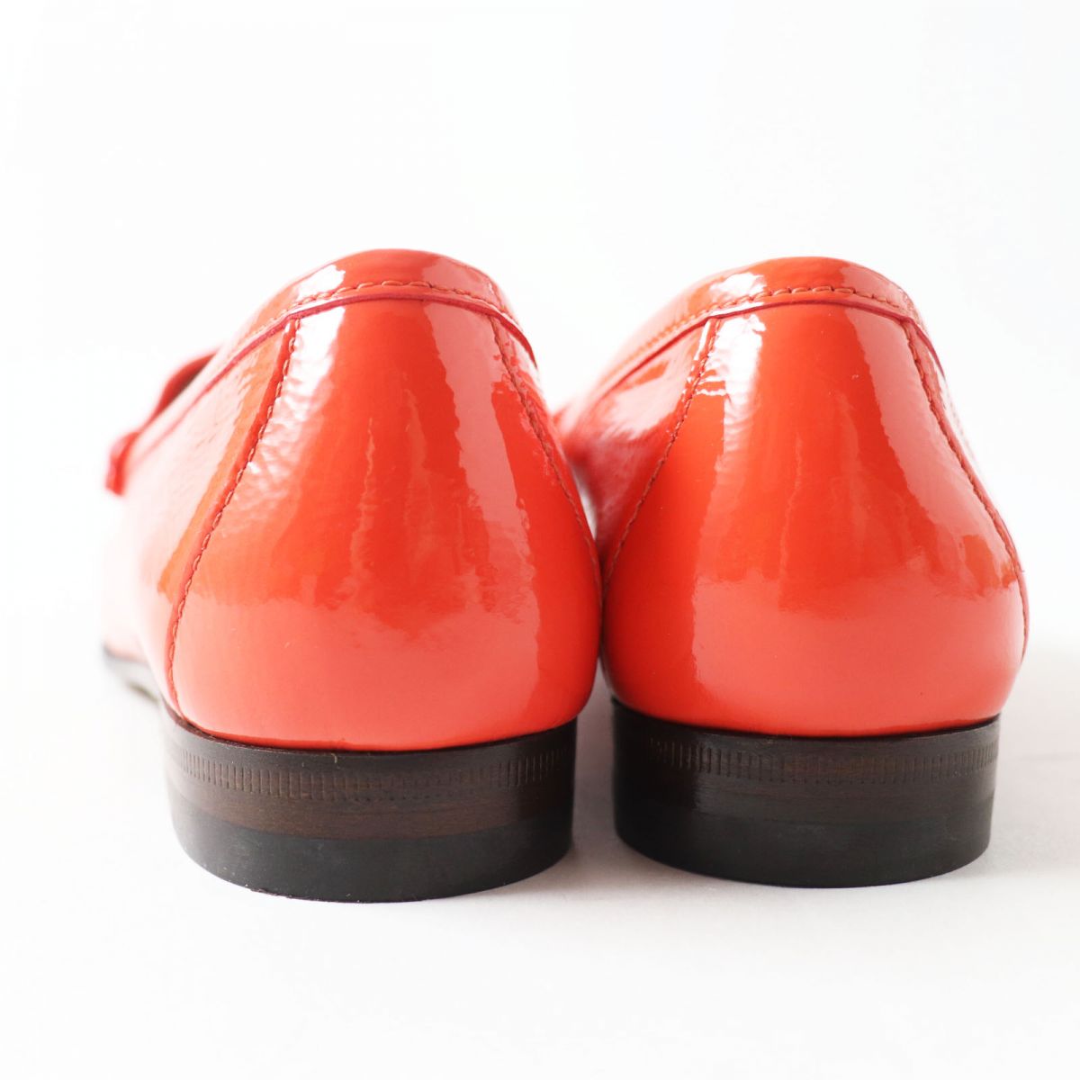 GUCCI loafers Main: Patent leather Orange typex Gold Metal Women 35.5 Used