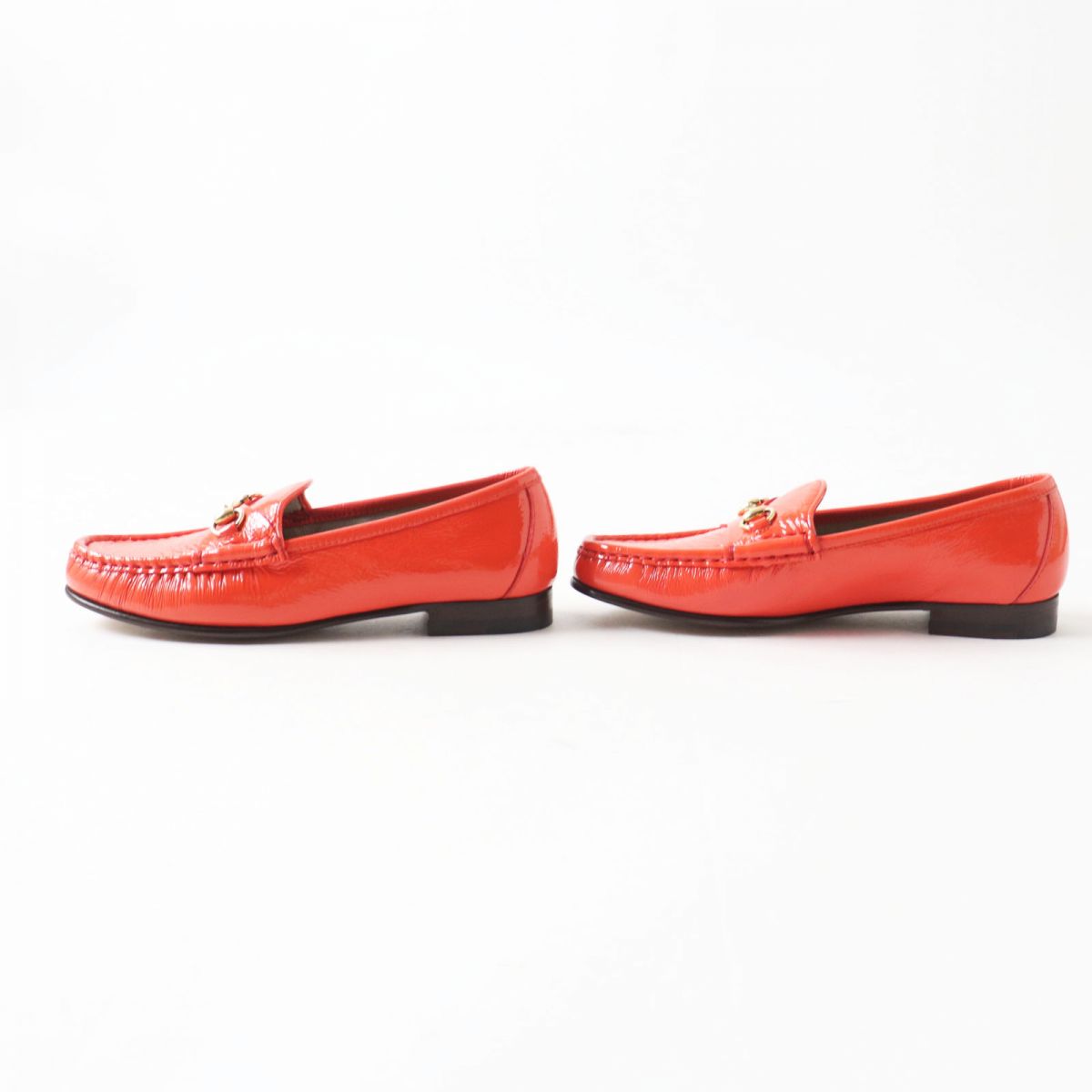 GUCCI loafers Main: Patent leather Orange typex Gold Metal Women 35.5 Used