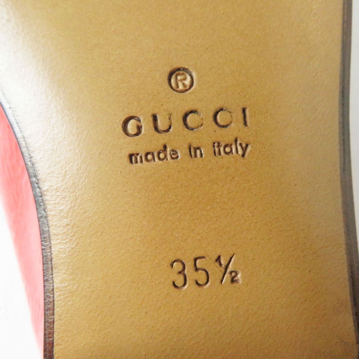 GUCCI loafers Main: Patent leather Orange typex Gold Metal Women 35.5 Used