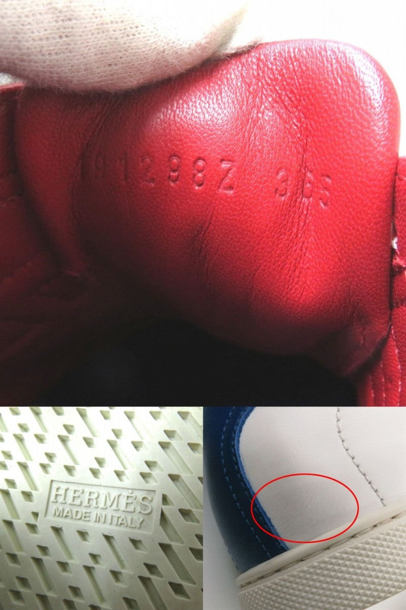 HERMES sneakers Main: Leather White x blue x red Women 36.5 Used