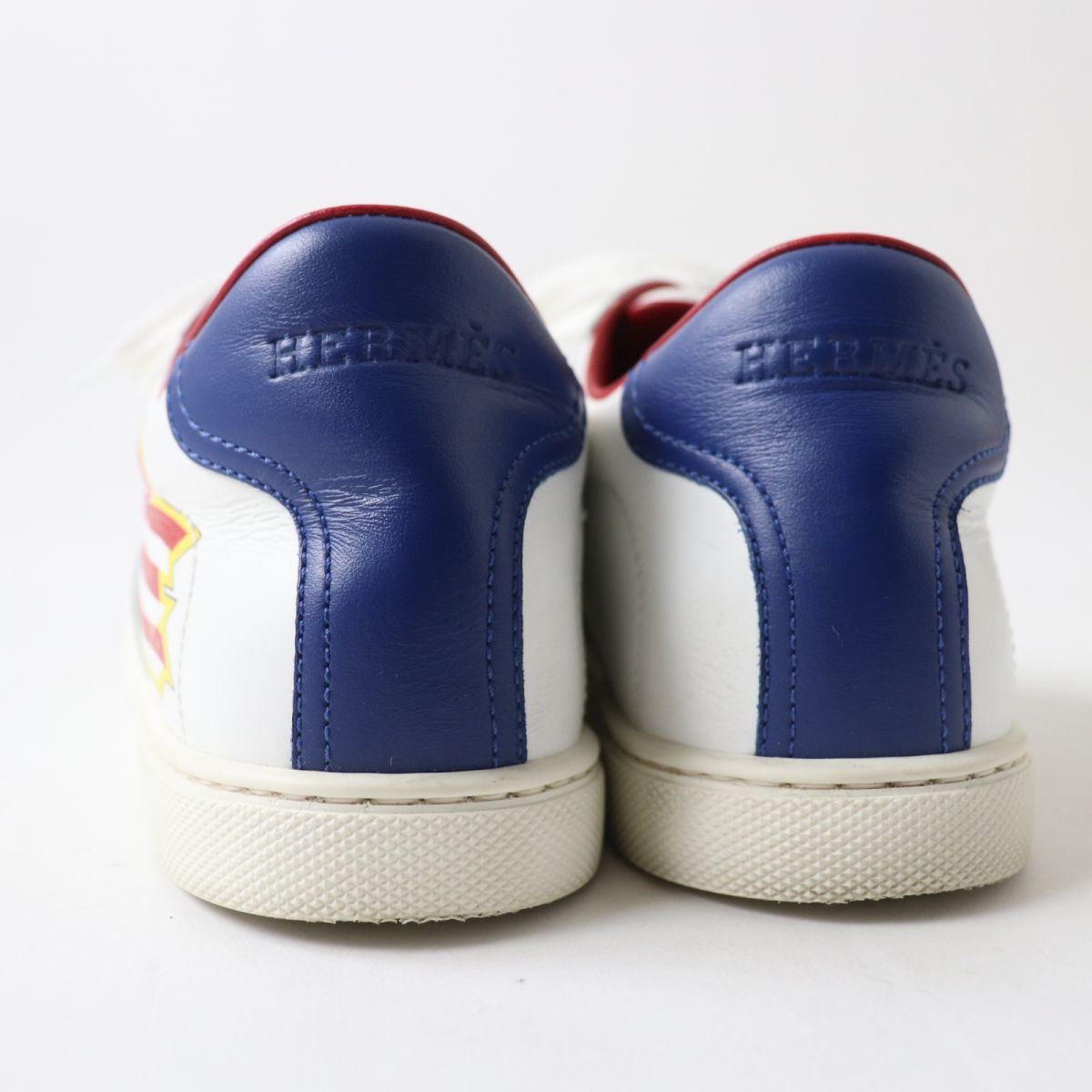 HERMES sneakers Main: Leather White x blue x red Women 36.5 Used