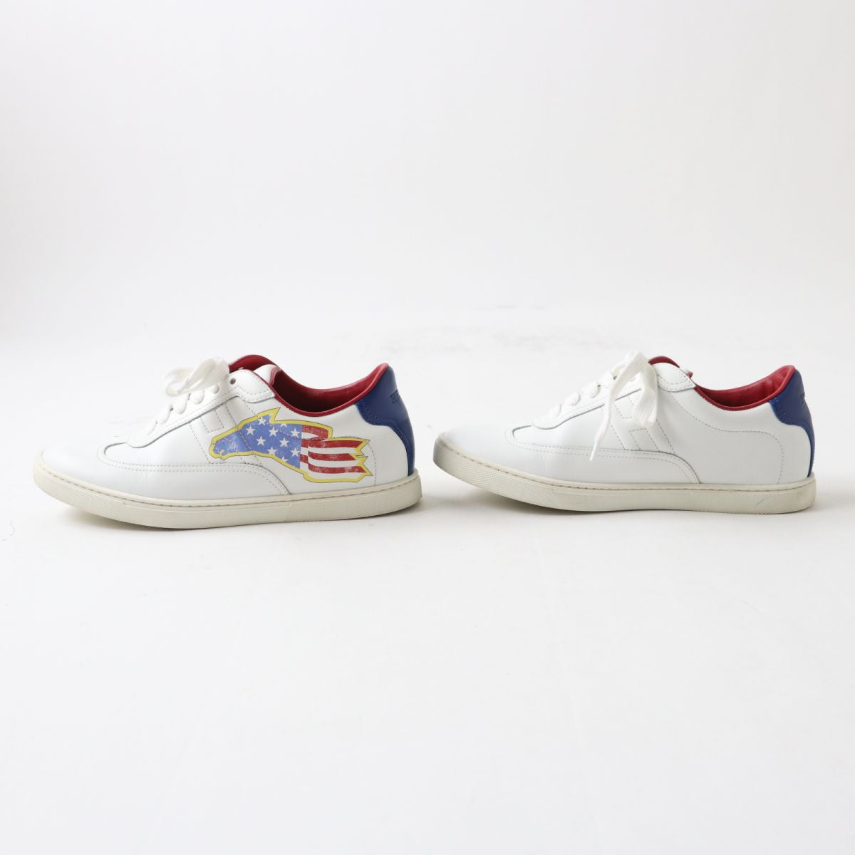 HERMES sneakers Main: Leather White x blue x red Women 36.5 Used