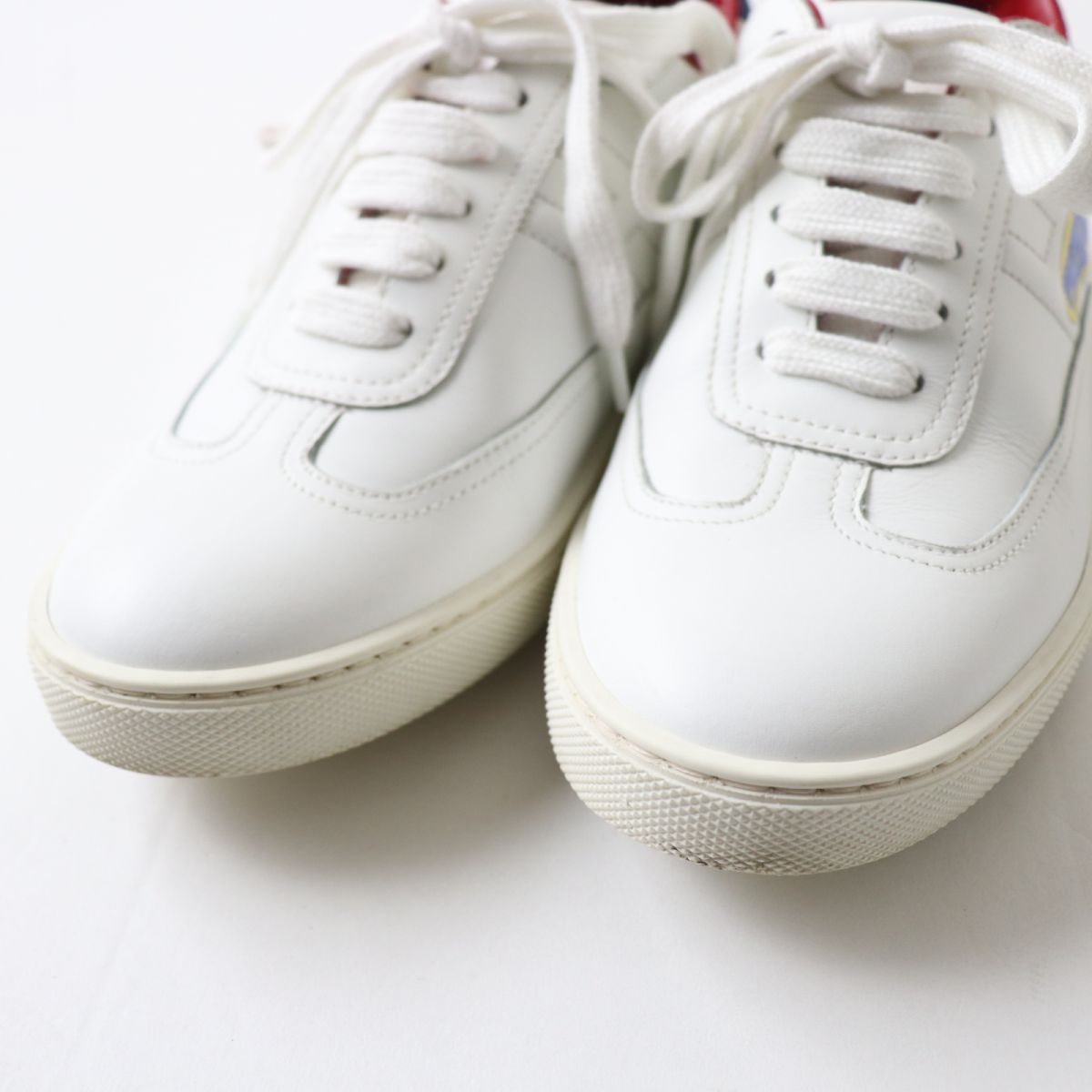 HERMES sneakers Main: Leather White x blue x red Women 36.5 Used