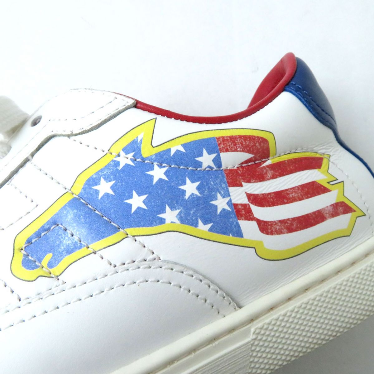 HERMES sneakers Main: Leather White x blue x red Women 36.5 Used