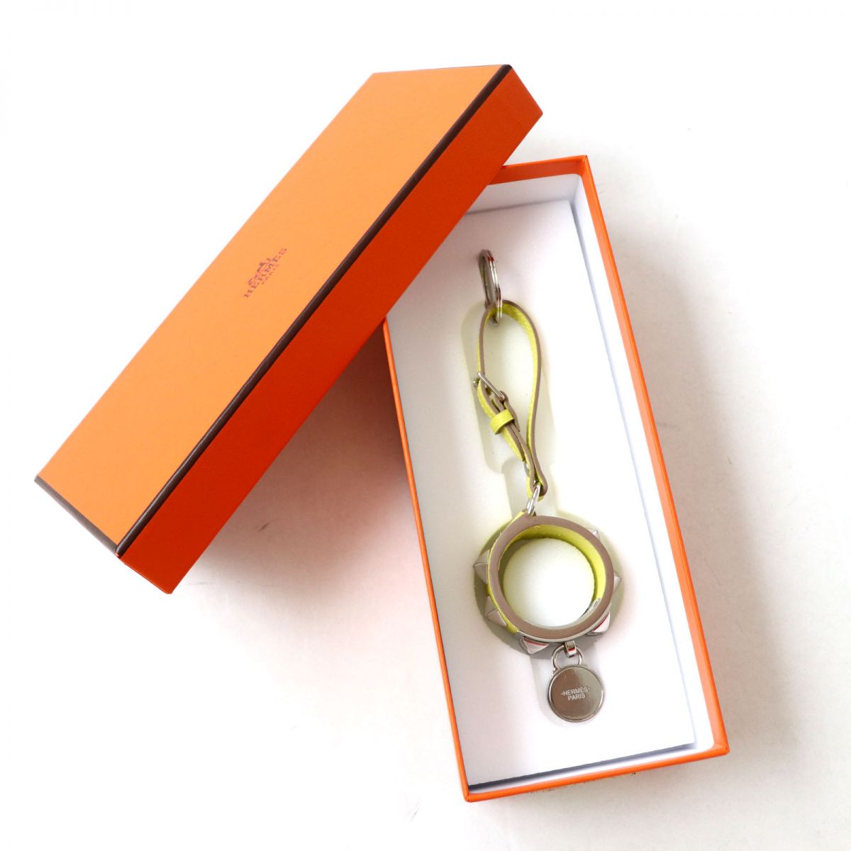 HERMES charm Main: Leather Lime x SilverMetal Women Used