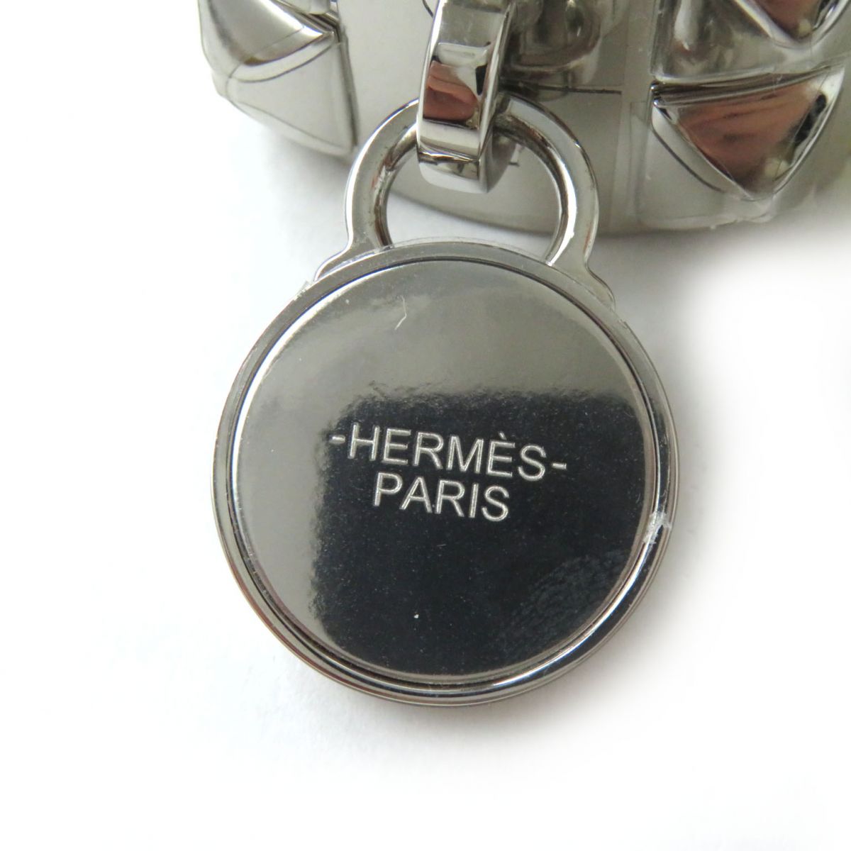 HERMES charm Main: Leather Lime x SilverMetal Women Used