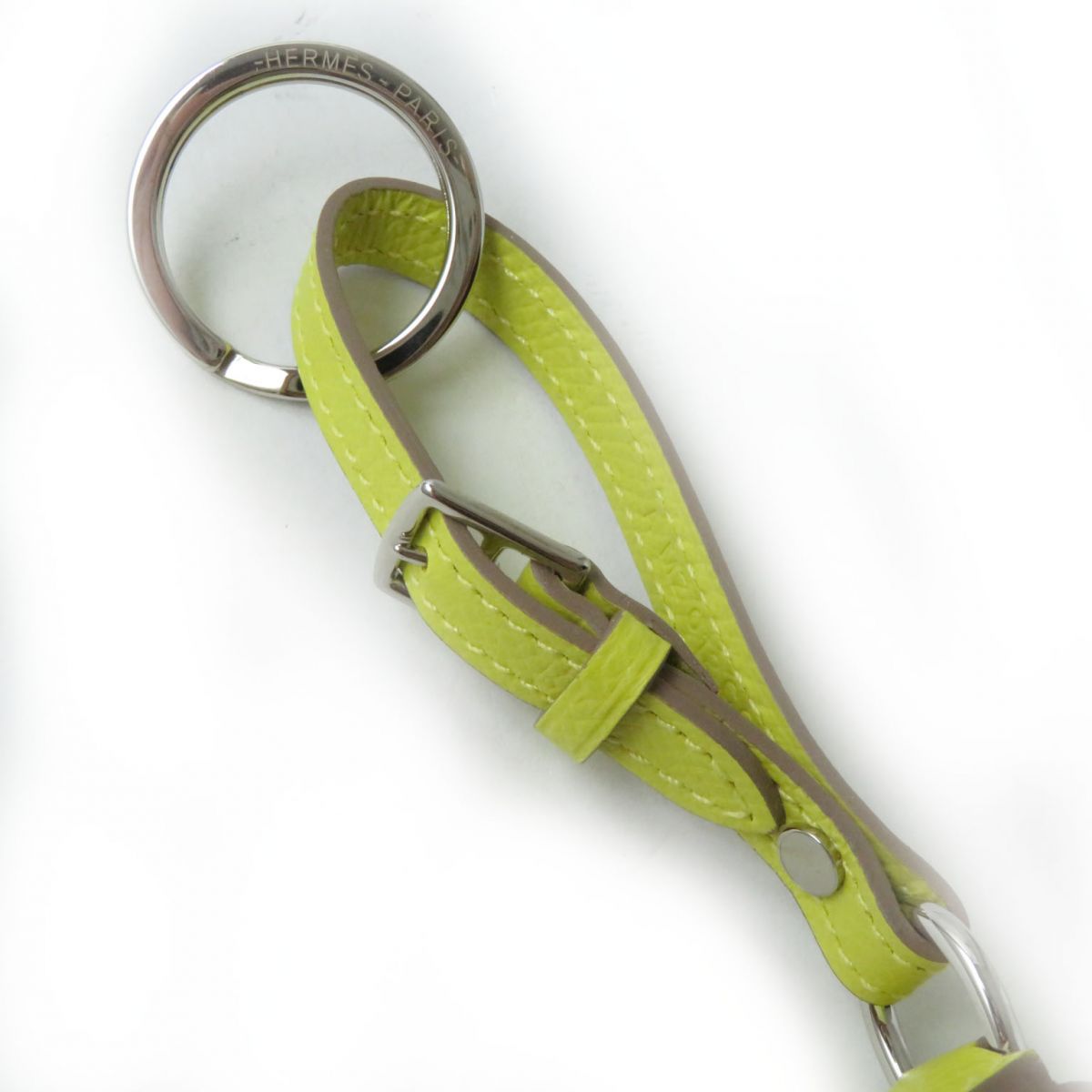 HERMES charm Main: Leather Lime x SilverMetal Women Used