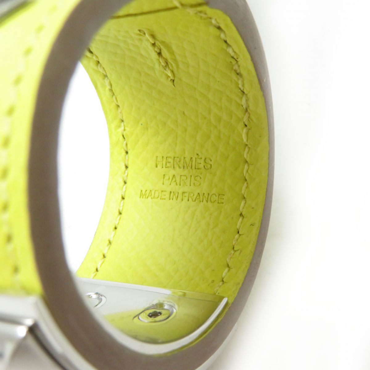 HERMES charm Main: Leather Lime x SilverMetal Women Used