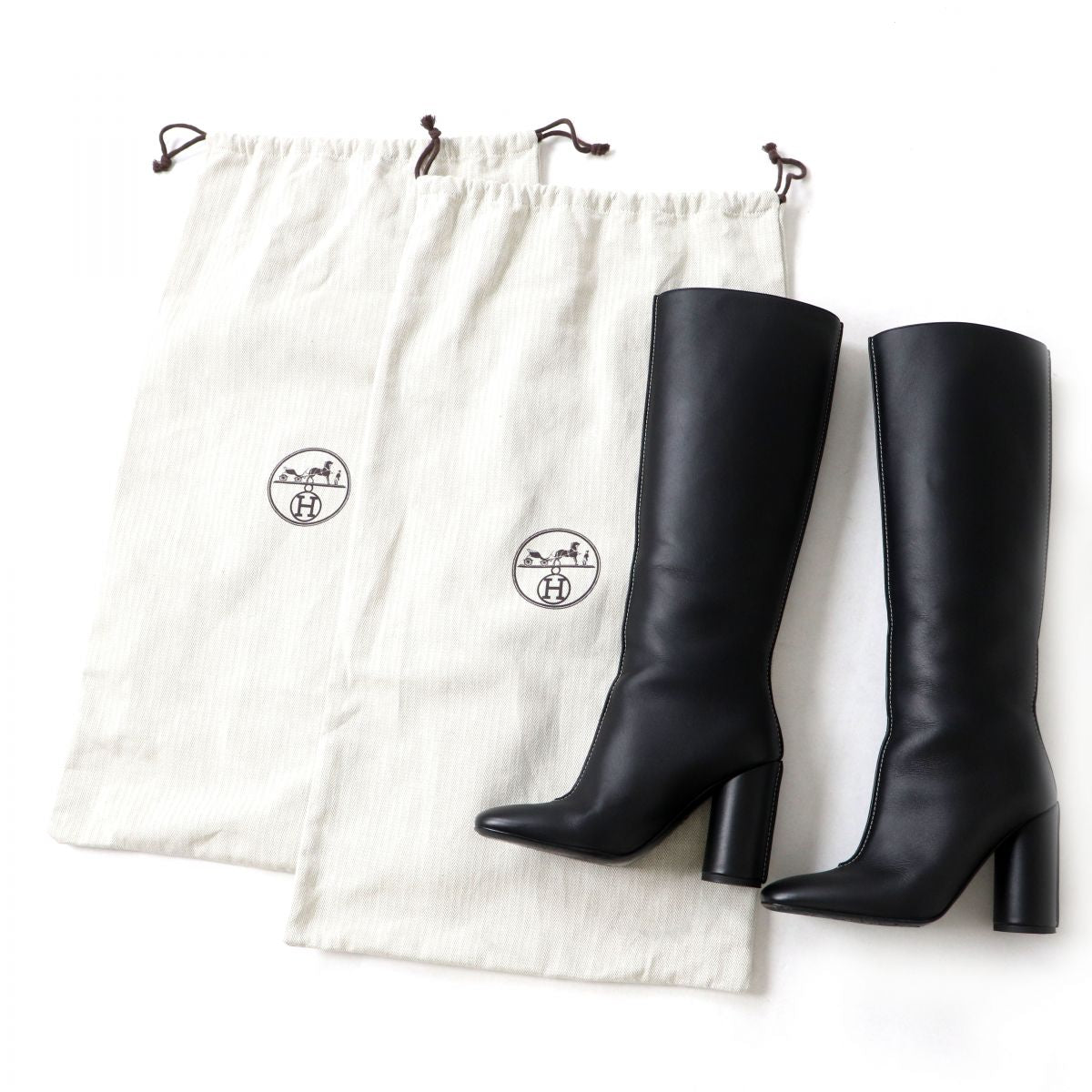 HERMES boots Main: Leather black Women 35.5 Used