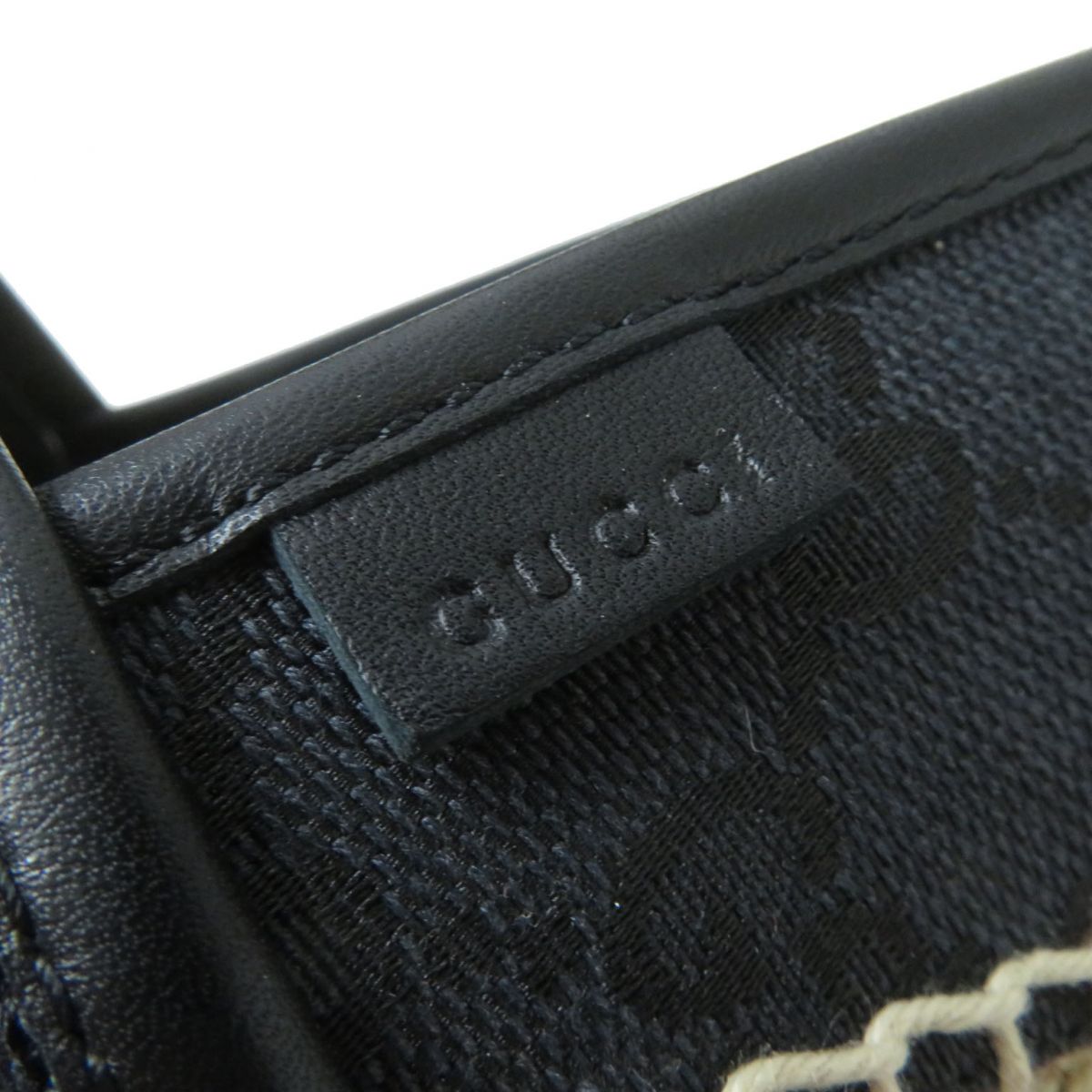 GUCCI Slip-on canvas black GG pattern 38 1/2