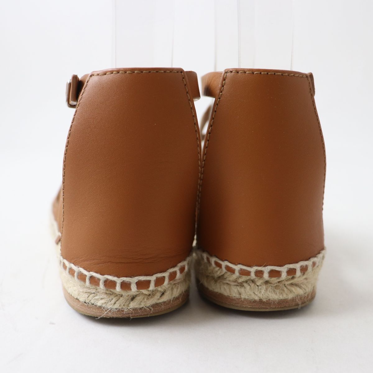 HERMES Sandals leather Brown 36