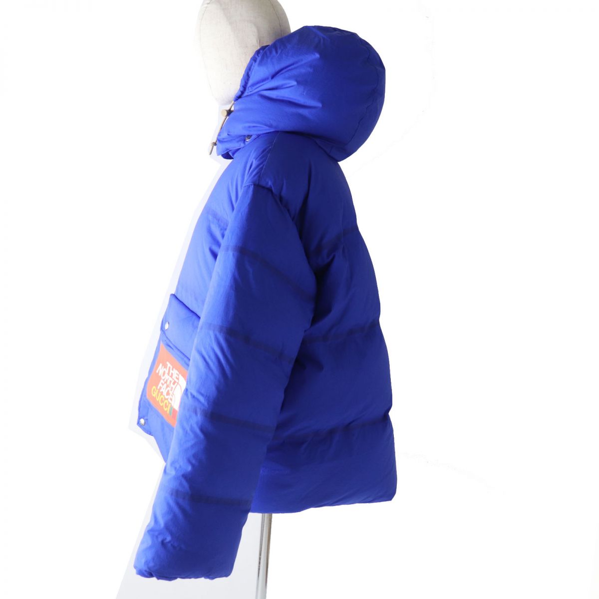 GUCCI Down jacket Outer: 100% nylon, Lining: 100% nylon, Part: polyurethane, Filling: 80% down, Filling: 20% feather, Part: 100% polyester Outer: Blue<br>Lining: Orange Women M Used