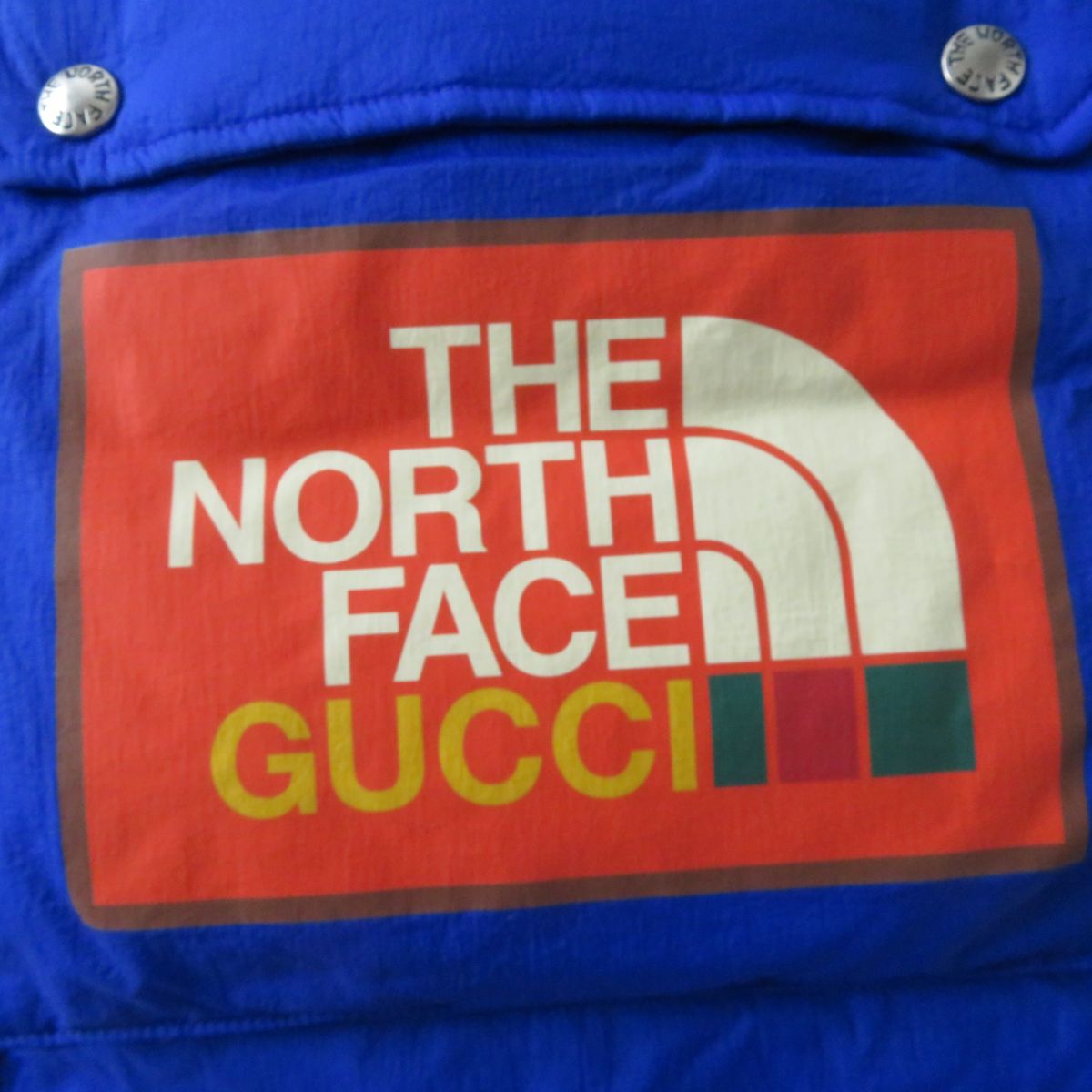 GUCCI Down jacket Outer: 100% nylon, Lining: 100% nylon, Part: polyurethane, Filling: 80% down, Filling: 20% feather, Part: 100% polyester Outer: Blue<br>Lining: Orange Women M Used