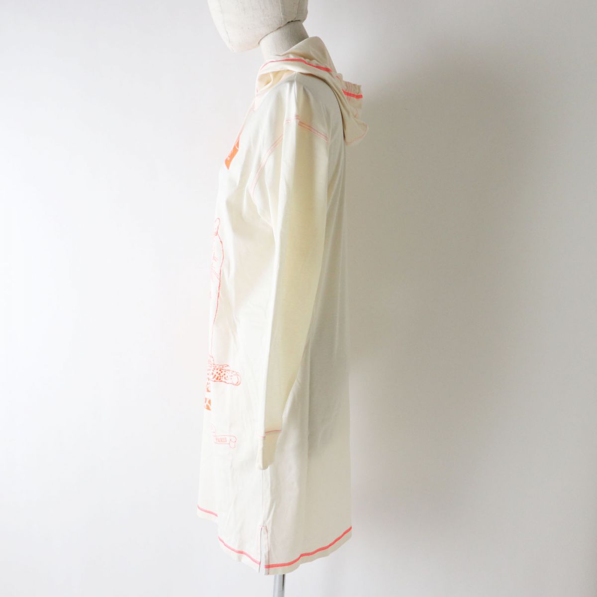 HERMES Tunic Main: 100% cotton, part: 59% polyester, part: 41% acrylic Ivoryx Neon Orange Women 34 Used