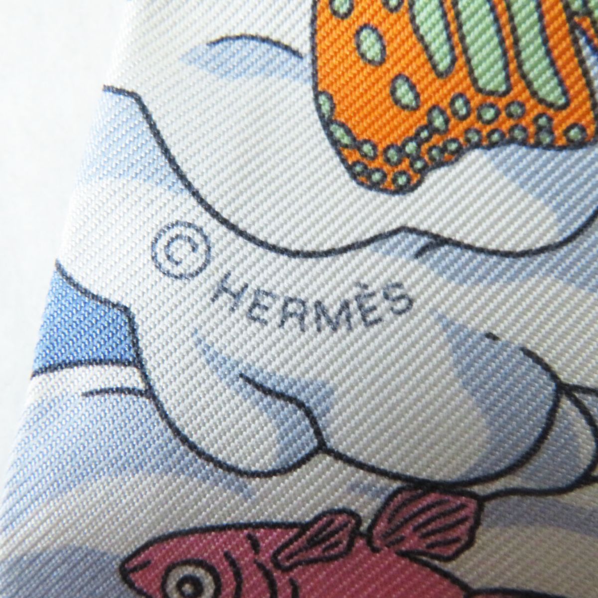 HERMES scarf Main: 100% silk Black x Multi<br>SUR MON NUAGE / My Cloud Women Used