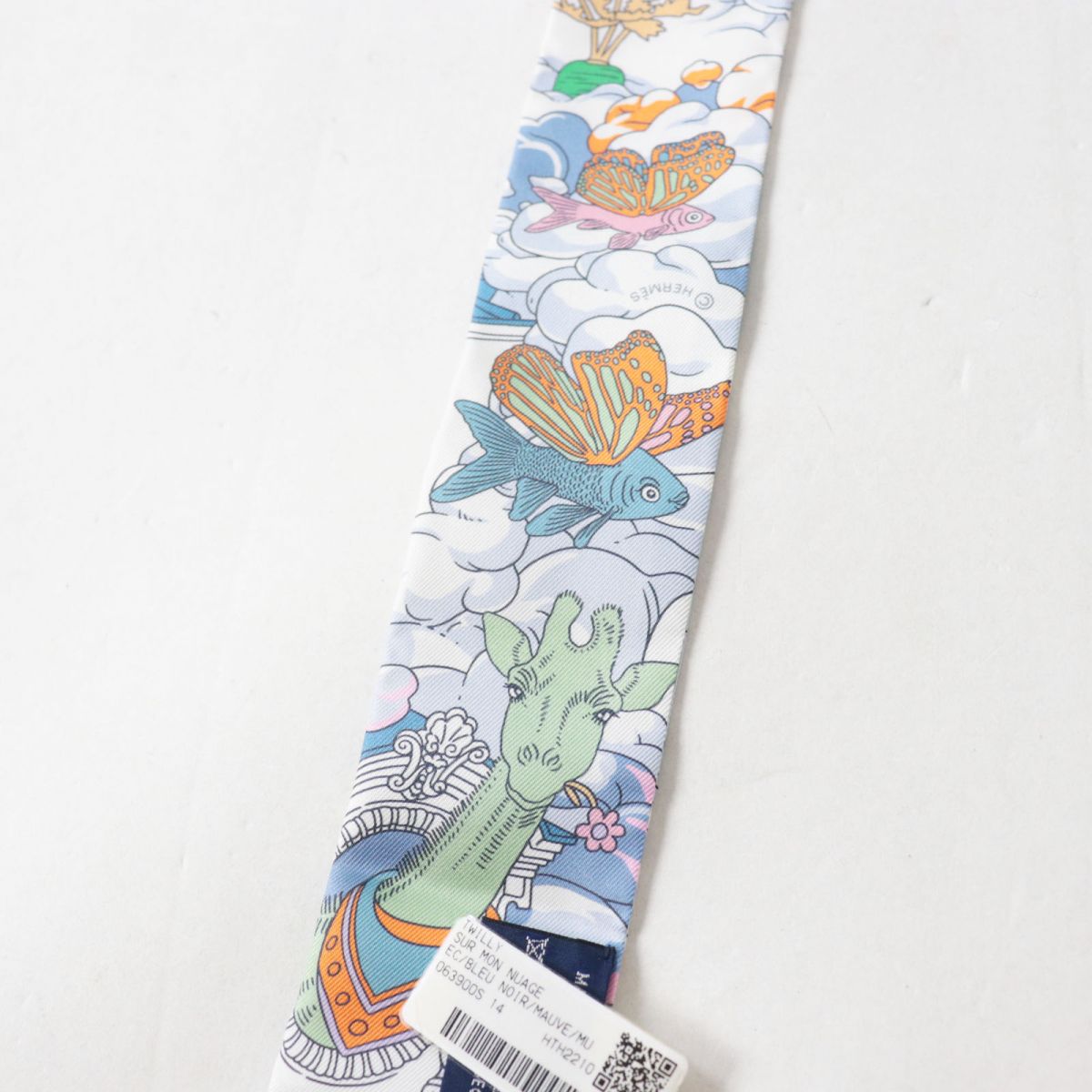 HERMES scarf Main: 100% silk Black x Multi<br>SUR MON NUAGE / My Cloud Women Used