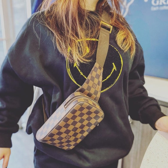 LOUIS VUITTON Damier Ebene Geronimos Waist Bag