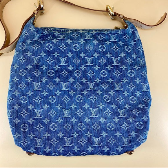 LOUIS VUITTON Denim Monogram Denim Baggy GM Bag