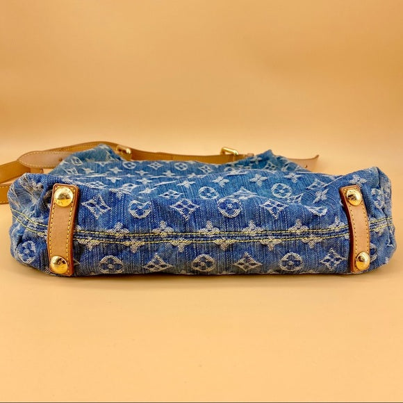LOUIS VUITTON Denim Monogram Denim Baggy GM Bag