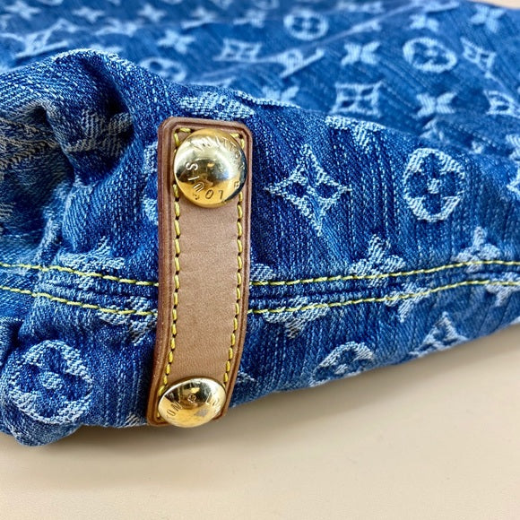 LOUIS VUITTON Denim Monogram Denim Baggy GM Bag