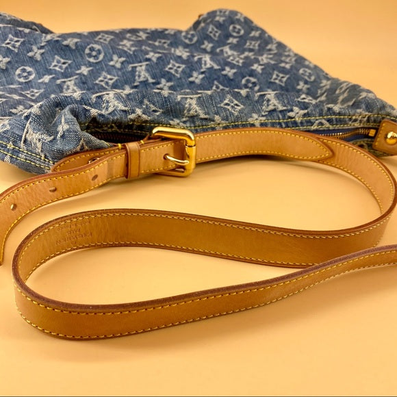 LOUIS VUITTON Denim Monogram Denim Baggy GM Bag