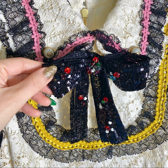 Gucci Cluny Lace Dress With Embroidery in White