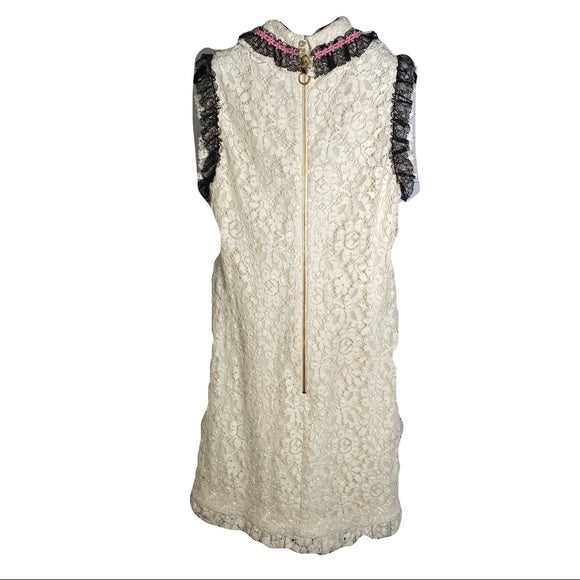 Gucci Cluny Lace Dress With Embroidery in White